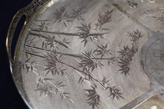 A late 19th/early 20th century Chinese Export silver tea tray by Luen Wo, Shanghai, 63 oz.